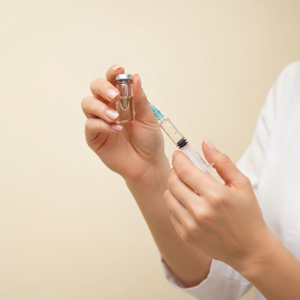 Specjalistka podczas zabiegu kwasem hialuronowym